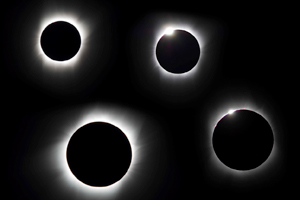 Composite of 4 images taken during totality