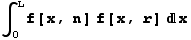 ∫_0^Lf[x, n] f[x, r] x