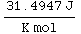 (31.4947 J)/(K mol)