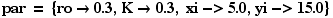 par = {ro→0.3, K→0.3, xi->5., yi->15.}