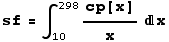 sf = ∫_10^298cp[x]/xx