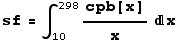 sf = ∫_10^298cpb[x]/xx