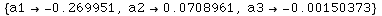 {a1→ -0.269951, a2→0.0708961, a3→ -0.00150373}