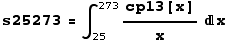 s25273 = ∫_25^273cp13[x]/xx