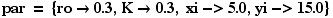 par = {ro→0.3, K→0.3, xi->5., yi->15.}